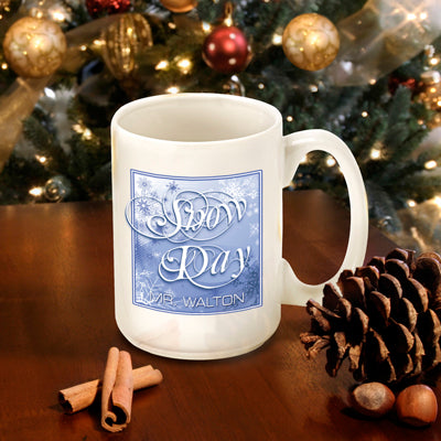 Winter Holiday Coffee Mug - Blue Snow Day