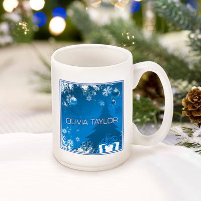 Winter Holiday Coffee Mug - Blue Surprises