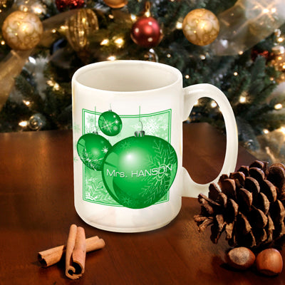 Winter Holiday Coffee Mug - Green Ornament