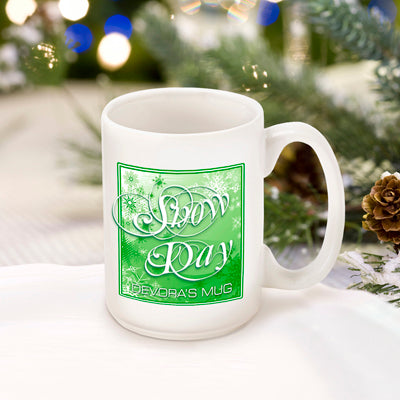 Winter Holiday Coffee Mug - Green Snow Day