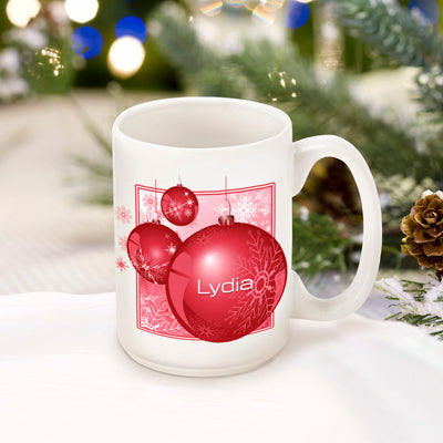 Winter Holiday Coffee Mug - Red Ornament