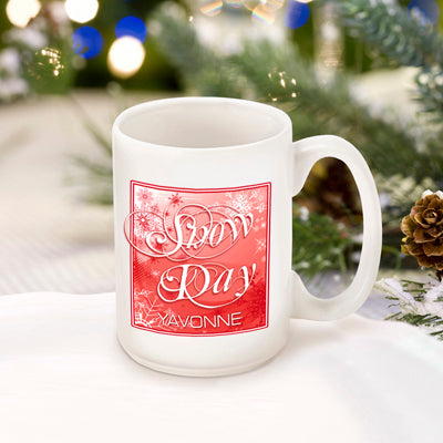Winter Holiday Coffee Mug - Red Snow Day
