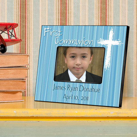 First Communion Picture Frame - Light Blue