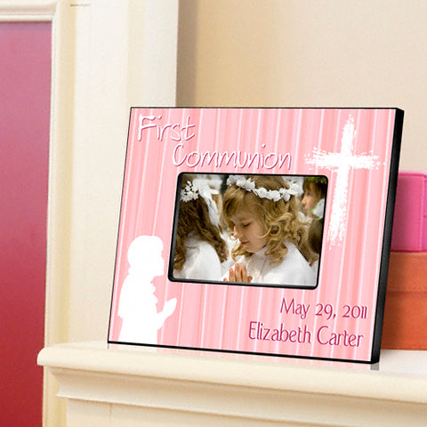 First Communion Picture Frame - Pink Prayer