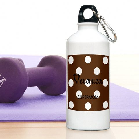 Polka Dots Water Bottle - Cocoa