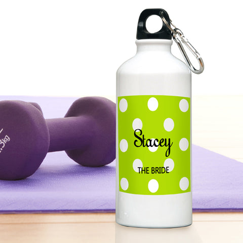 Polka Dots Water Bottle - Green Apple