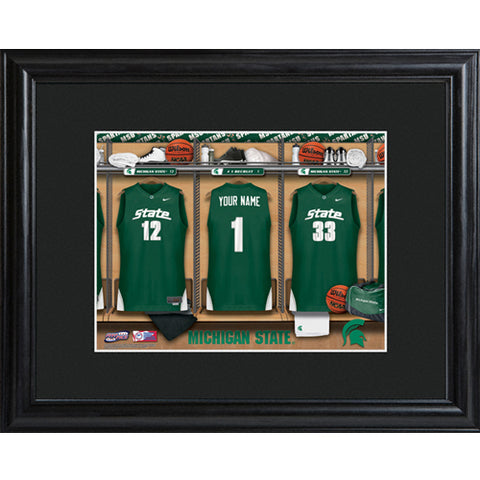 College Basketball Locker Room Print - Michigan State - PersonalizationPop Test Store