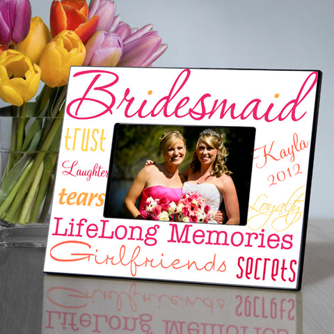 Bridesmaid Frame - Honeysuckle - PersonalizationPop Test Store