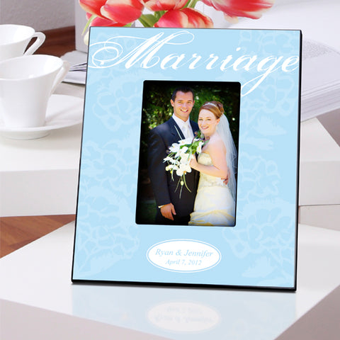 Couple's Frame - Marriage - Blue with White