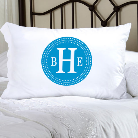 Felicity Chic Circles Pillow Case - Blue Circle w/ White