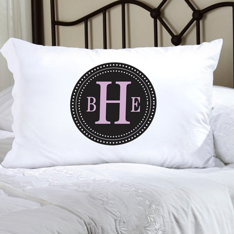 Felicity Chic Circles Pillow Case - Black Circle w/ Lavender
