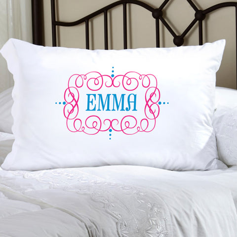 Felicity Glamour Girl Pillow Case - Turquoise/Pink