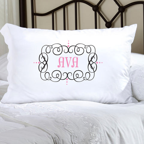 Felicity Glamour Girl Pillow Case - Black/Pink