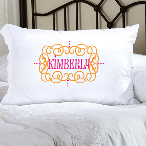 Felicity Glamour Girl Pillow Case - Orange/Pink