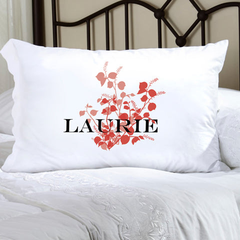 Felicity Graceful Nature Pillow Case - Red