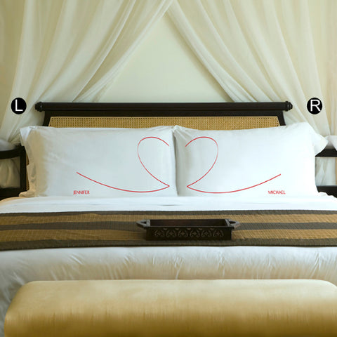 Couples Pillow Case Set - Heart