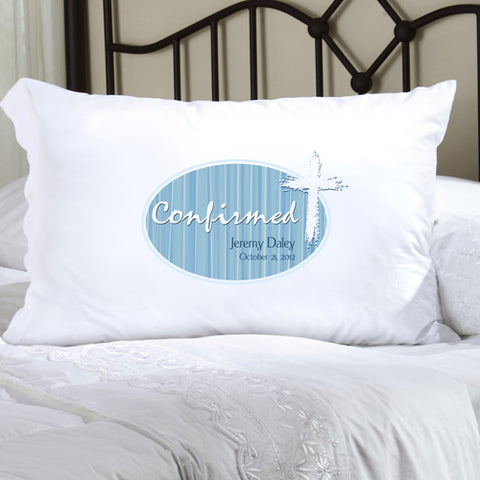 Confirmation Pillow Case - Celtic Blessings Blue