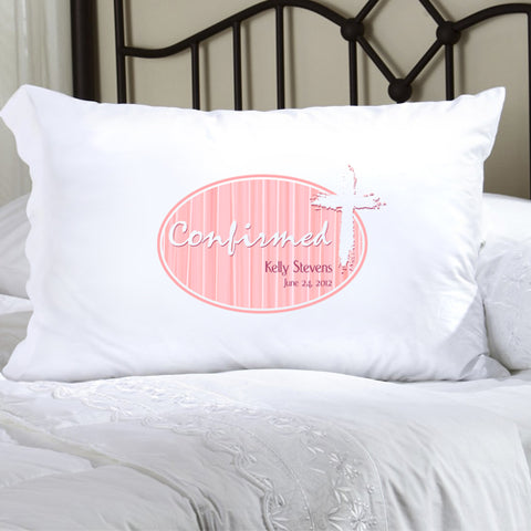 Confirmation Pillow Case - Light of God Pink