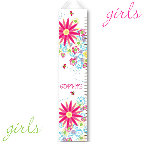 Kids Growth Charts - Personalized Buzzing Flowers