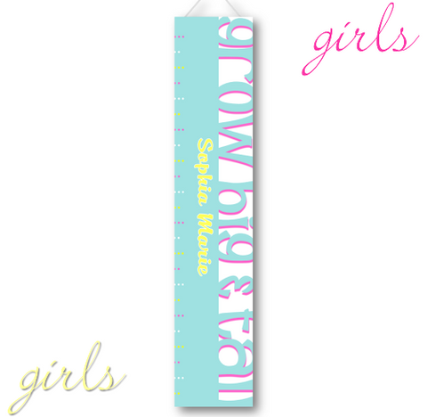 Kids Growth Charts - Personalized Turquoise Big and Tall
