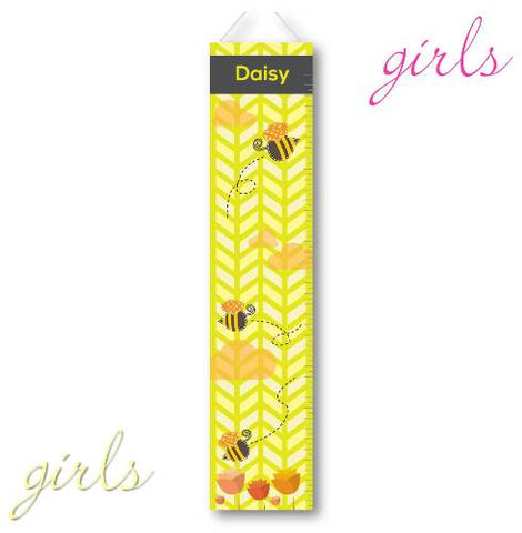 Kids Canvas Height Chart - Honey Bees
