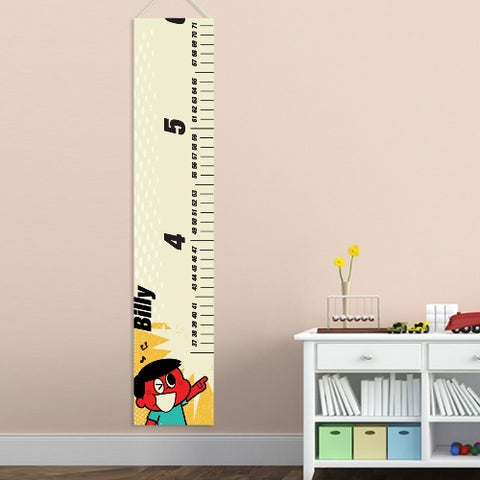 Kids Canvas Height Chart - Retro Boy