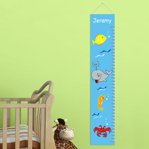 Kids Canvas Height Chart - Sea Life