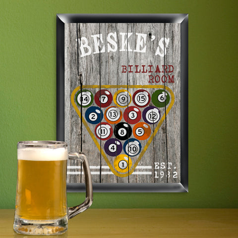Traditional Sports Man Cave Pub and Tavern Signs - Billiards Design