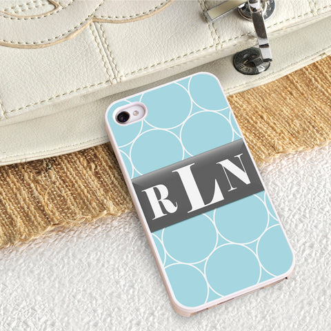 Personalized White Trimmed iPhone Cover - Blue Links