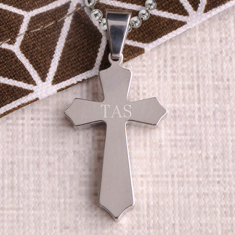 Classic Silver Cross Necklace - PersonalizationPop Test Store