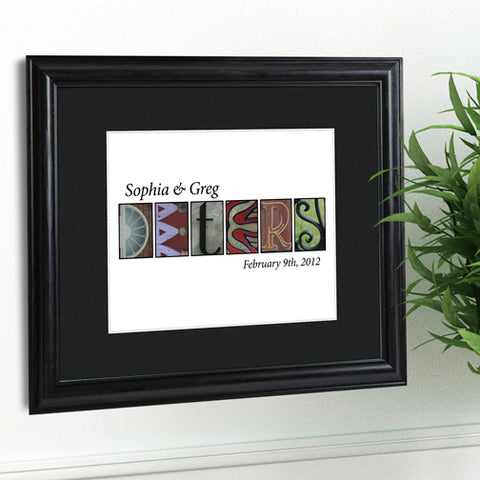 Architectural Elements Family Name Print - Montauk Blue - PersonalizationPop Test Store