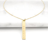Gold Personalized Vertical Bar Necklace