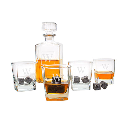 Personalized Decanter Set with Whiskey Soapstones - PersonalizationPop Test Store