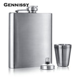 GENNISSY New Arrival Brand Exquisite 7oz Mini Portable Stainless Steel Metal Flask Set With Gift Box Best Gift For Groomsmen - PersonalizationPop Test Store